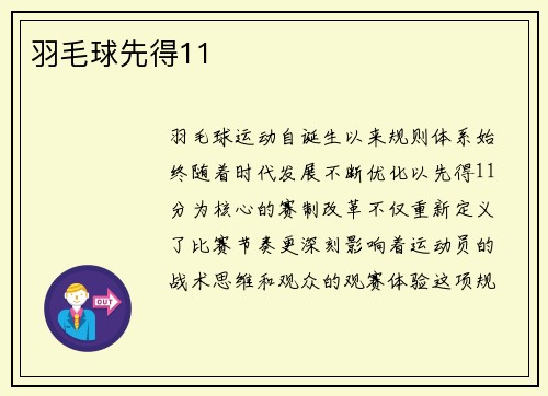 羽毛球先得11